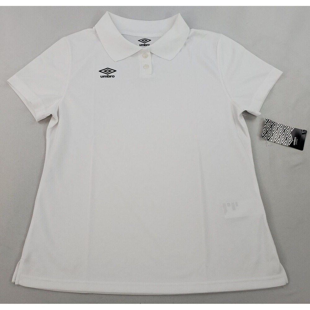 Umbro Premier Womens Polo Shirt UUL1UAMV-U10 White Jersey Top L